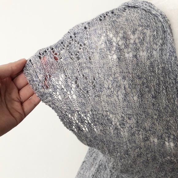 Anthro. Moth | Linen Blend Open Knit Hooded TopNWT - Picture 4 of 12